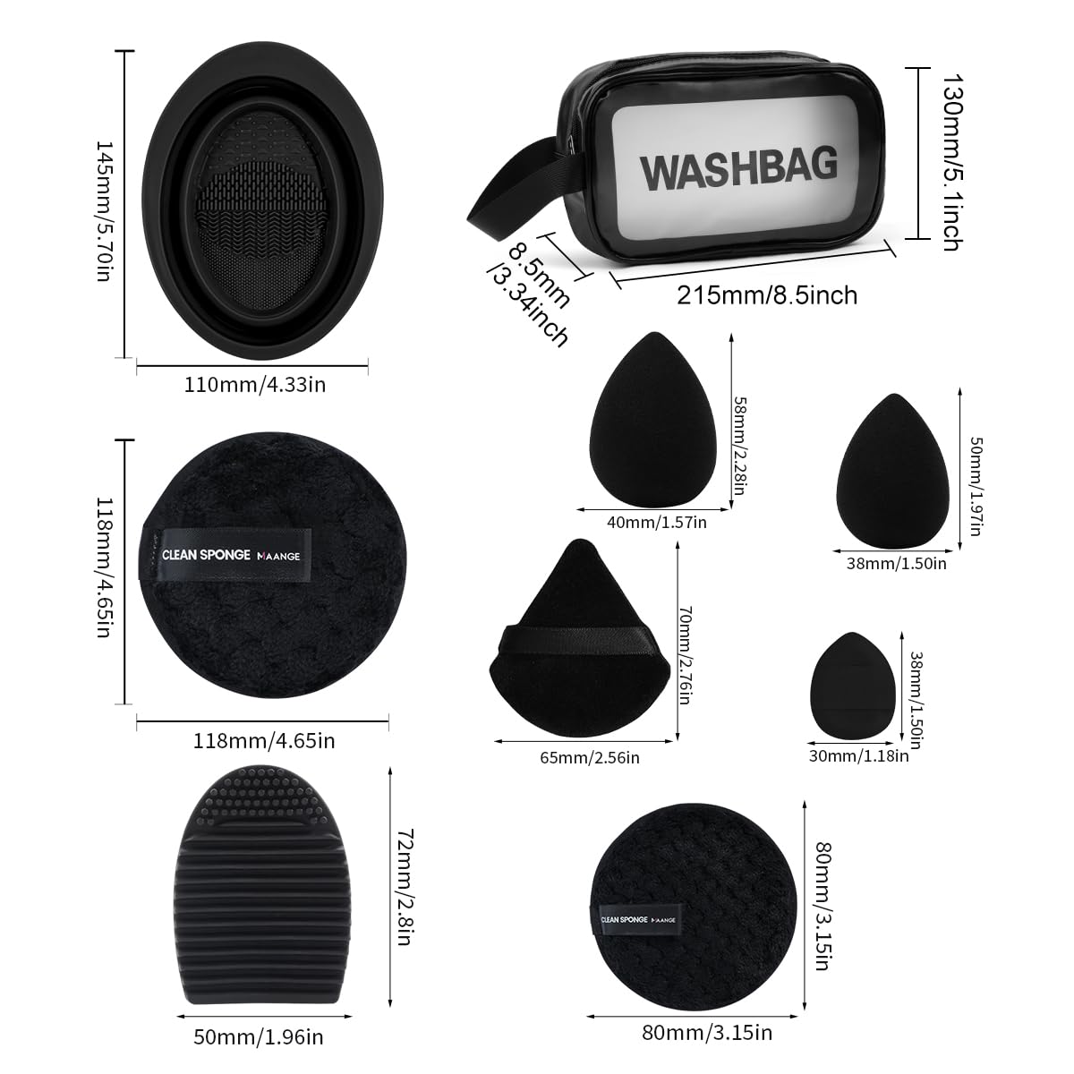 MAANGE Makeup Brushes 49 Pcs Makeup Kit, Multi-functional Makeup Tool Set with Makeup Brush Foundation Brush Make up Brushes Set (Black, 49 Piece Set) - Image 2