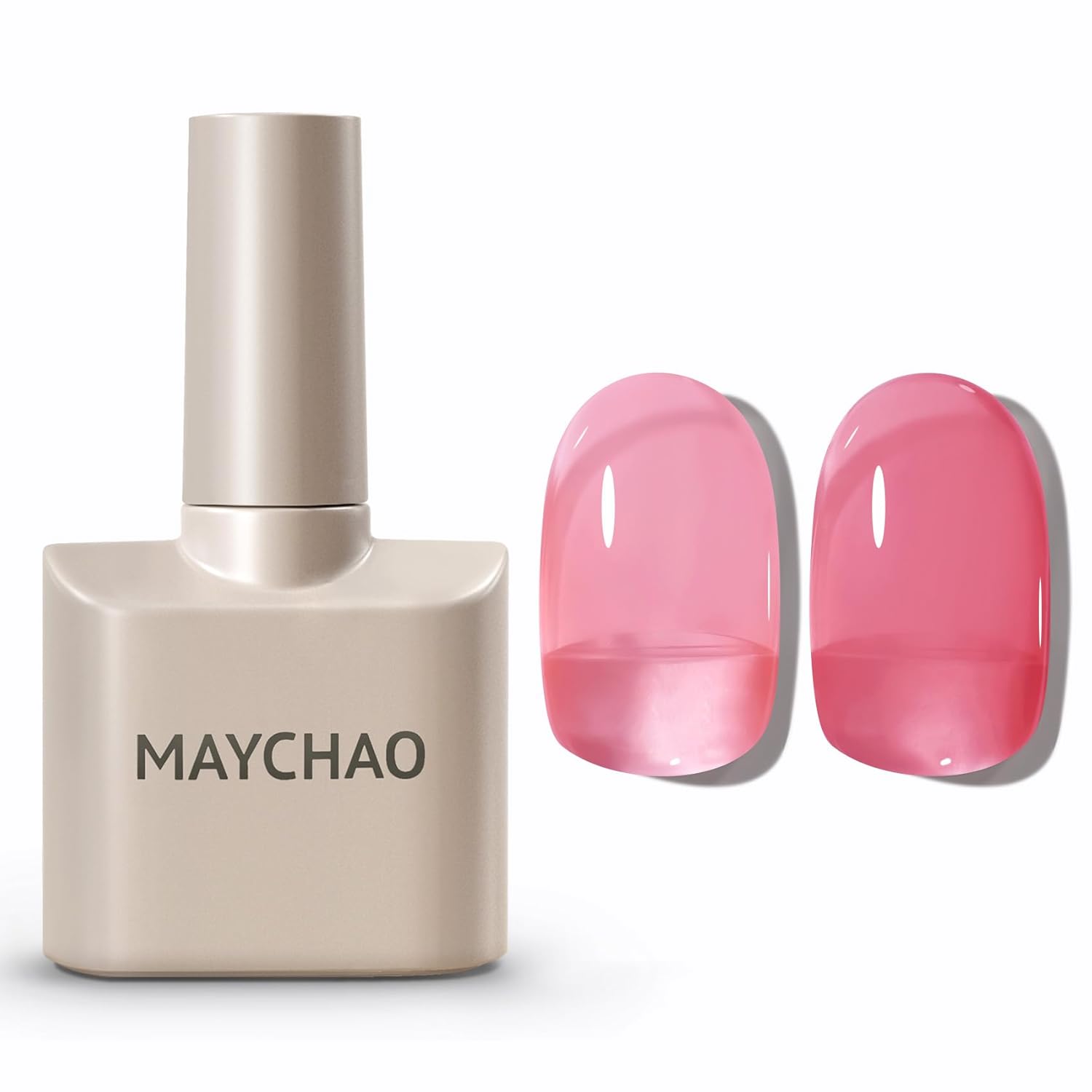 MAYCHAO Jelly Gel Nail Polish -15ML Watermelon Red Jelly Gel Polish Soak Off UV LED Sheer Red Nail Polish for DIY Manicure Home Salon Nail Art, 0.5 OZ