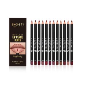 12 Colors Matte Lip Liner Set,Premium Waterproof Smooth Lip Pencils,Long Lasting Nude Liner Lipstick for Defining & Filling Lips