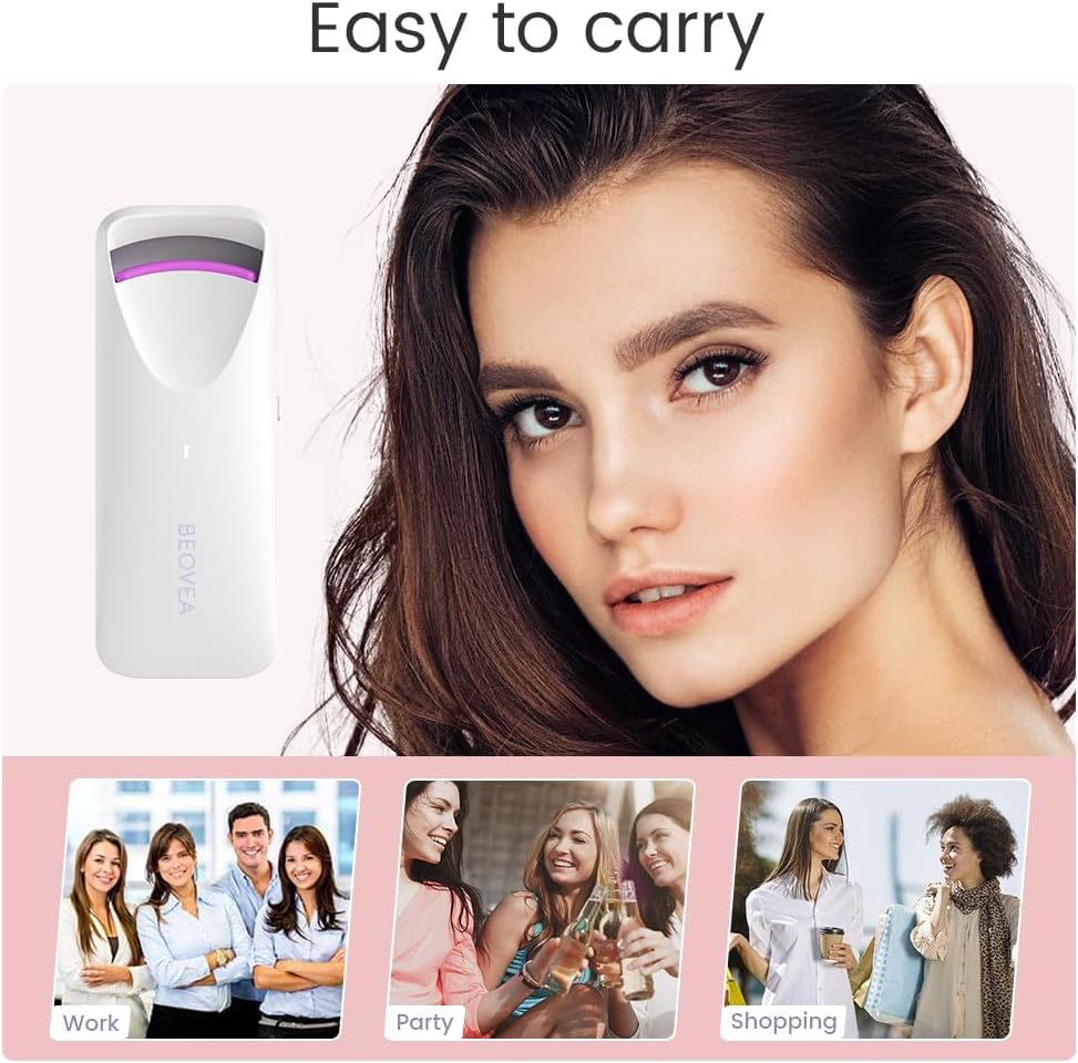 Heated Eyelash Curler – Fast 8-Second Heat for Long-Lasting Curls – Portable Rechargeable Heated Lash Curler, Safe & Effective Eyelash Curlers for All-Day Volume and Lift - Image 8