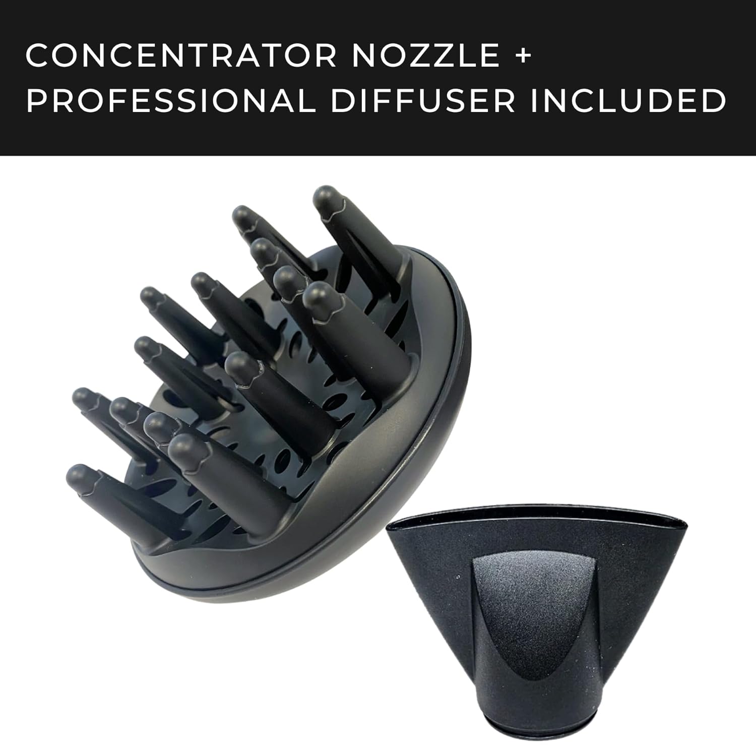 RUSK PRO Speed Titanium Hair Dryer, Ionic Generator Eliminates Frizz, Powerful AC Motor with 6 Speed and Heat Settings for Fast Styling, Plus Diffuser and Concentrator for Unique Styles - Image 2