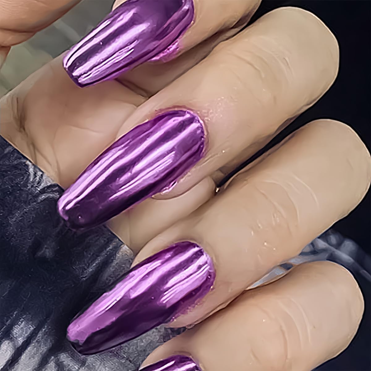Purple Chrome Nail Powder Mirror Effect Metallic Dust Holographic Glitter Glazed Manicure Decoration Reflective Pigment for DIY Gel Polish Nail Art, Resin Craft, Gifts - Image 5