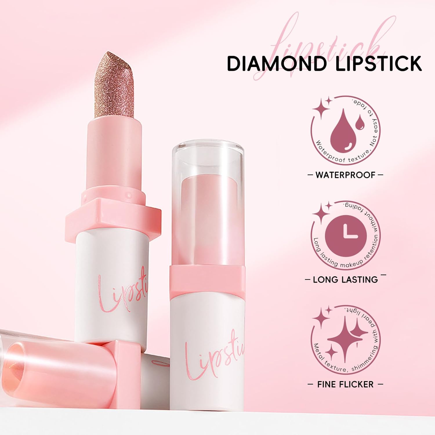Metallic Brown Lipstick 6g Creamy Glitter Long Lasting Transfer Proof - Image 6