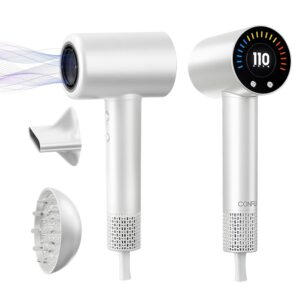 CONFU Hair Dryer, 110000 RPM Fast Drying Blow Dryer with Magnetic Diffuser and Concentrator, Professional Lightweight Ionic Hair Dryer for Women and Men