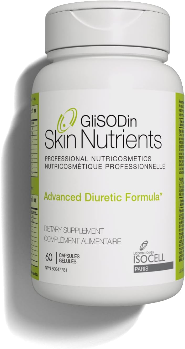 Glisodin Diuretic - Nutraceutical enhances Natural Drainage to Reduce The Swelling associated with Fluid Retention - Has Purification Properties That Assist in eliminating toxins - 60 Capsules