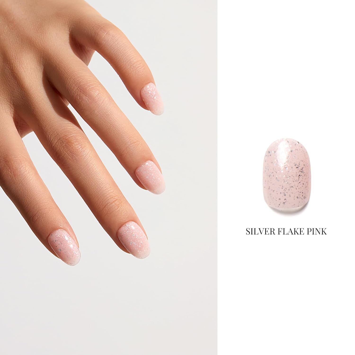 NAILOG Gel Nail Polish Set - 4 Colors Top Coat Color Gel Base 3-In-1 Soak Off UV Gel Polish Kit for Home DIY & Birthday Gifts for Women | Nude Sienna, Nude Rose, Nude Pink, Silver Flakie Pink - Image 6