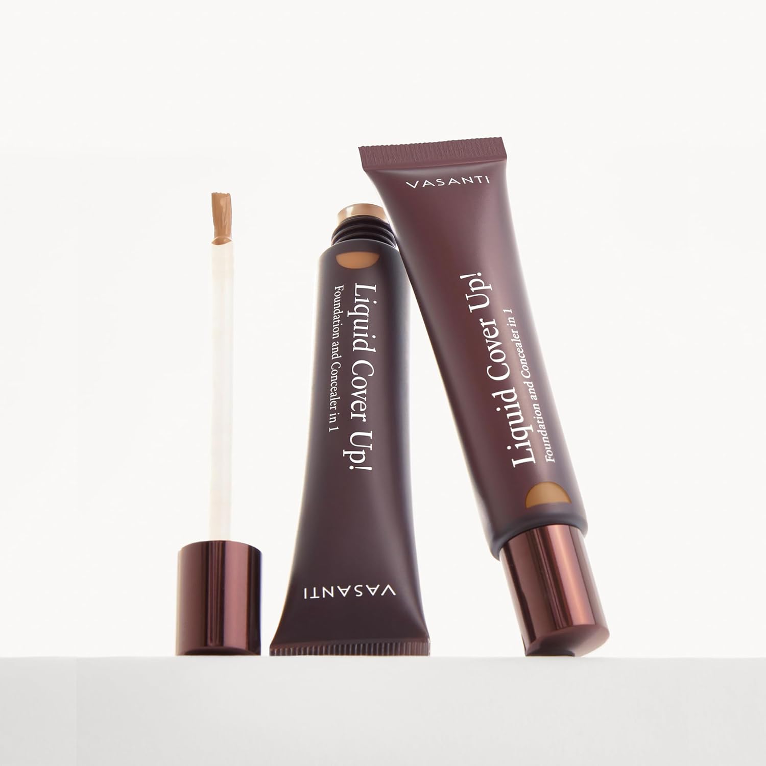 VASANTI Oil-Free Foundation & Concealer in 1 - Liquid Cover-Up (V2) - Full Matte Coverage Long Lasting Paraben-Free Vegan Friendly Makeup - Image 4