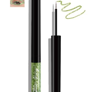 Chameleon Liquid Glitter Eyeliner, Metallic Shimmer Liquid Eyeshadow, High Pigmented Sea Green Colored Diamond Eye Liner, Long Lasting Waterproof Quickly Drying Sparkly Shiny Makeup Gift for Women-03