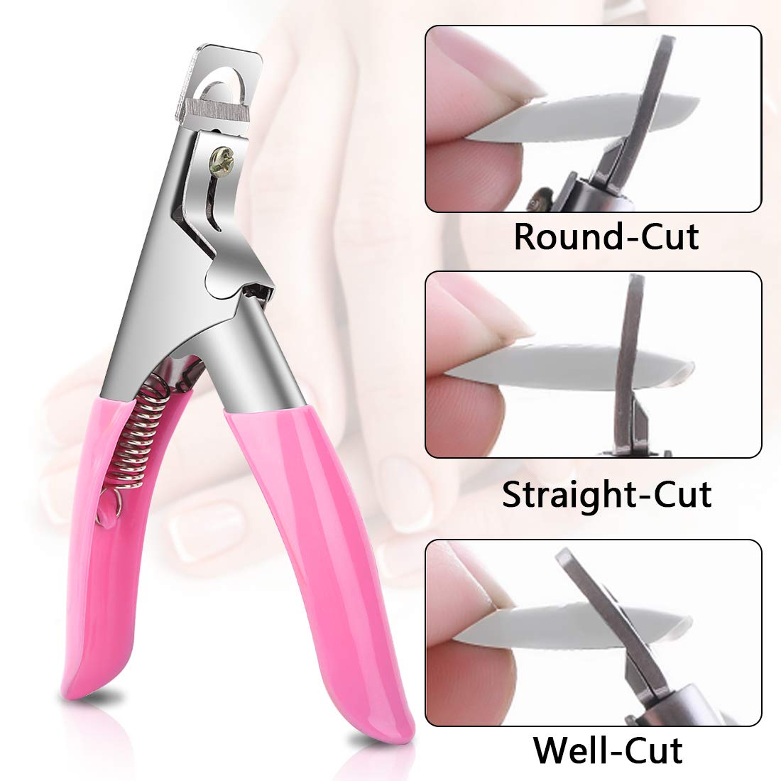 Professional 1000 Piece Clear Short Square French Acrylic Nail Tips Kit with Clipper and Files - Image 6