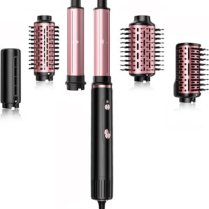 SKIMI Hair Dryer Brush and Blow Dry Brush, Multi-Hot Air Styler with 110000RPM Brushless Motor, Hot Air Brush for Fast Drying Curling Volumizing Straightening&Styling, High-Speed (Black&Rose Gold)