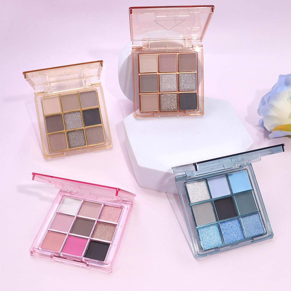 9 Color Blue Smoky Matte Shimmer Eyeshadow Palette High Pigmented Eye Makeup Powders - Image 7