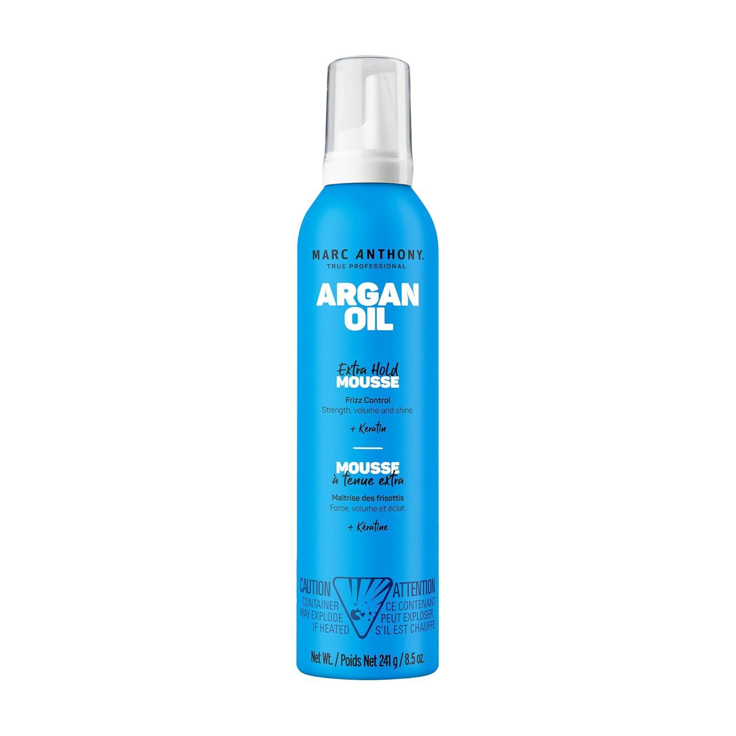 Marc Anthony Volumizing Hair Mousse, Extra Hold - Hair Styling Mousse Controls Frizz, Strengthens, Adds Volume & Shine - Nourishing Argan Oil of Morocco with Keratin - Lightweight for All Hair Types