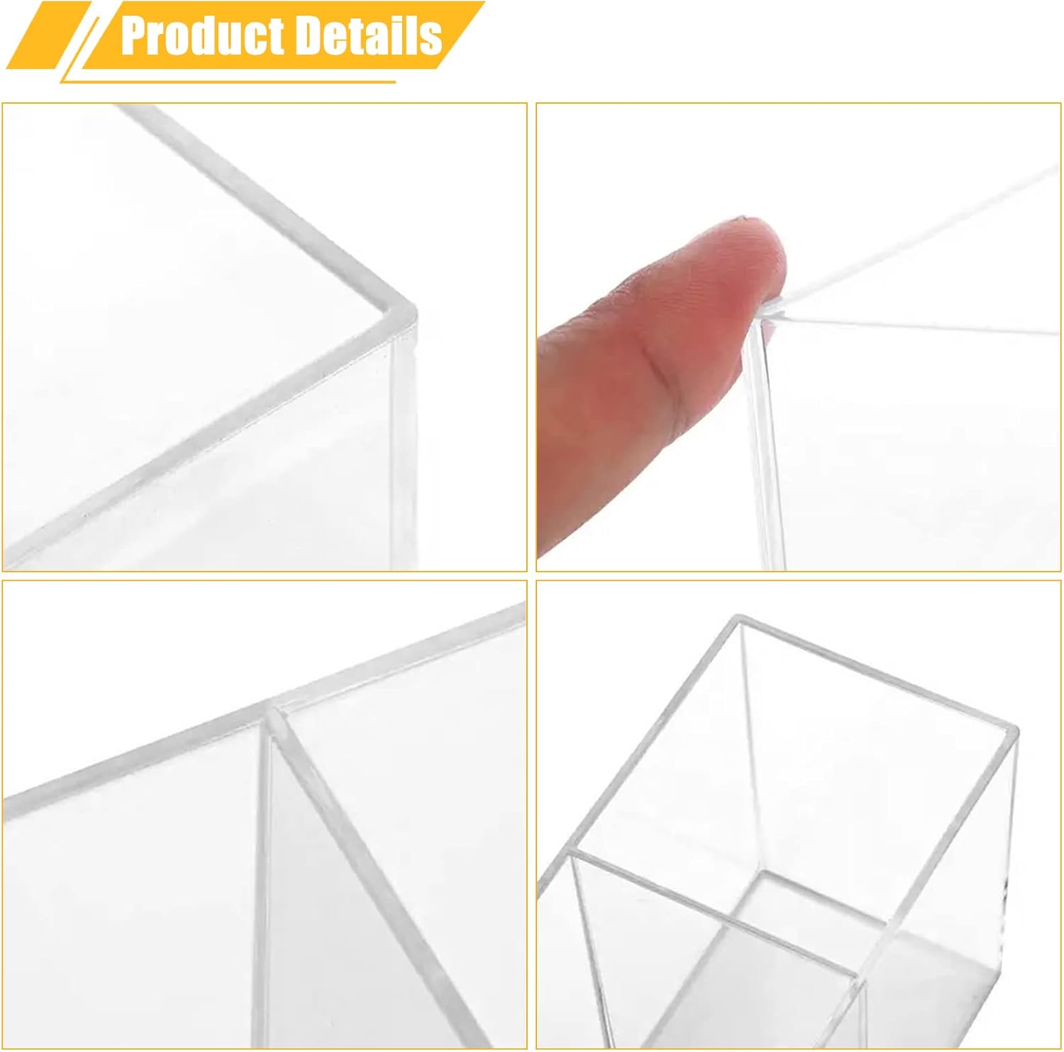 Clear Makeup Brush Organizer,Acrylic Cosmetic Brushes Storage Holder with 3 Slots,Pencil Pen Holder for Desk,Desk Organizer and Accessories for Vanity - Image 6