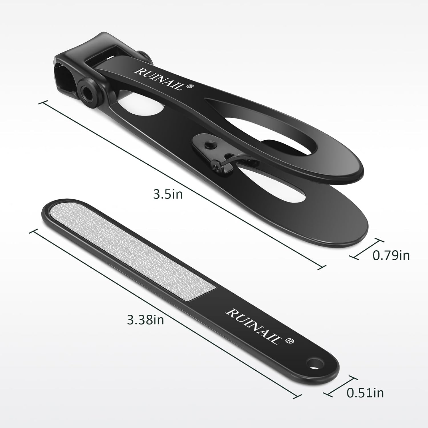 Nail Clippers for Thick Toenails 17mm Extra Wide Jaw Opening Nail Clippers Large Toenail Fingernail Nail Clipper Nail Cutter with File Tin Boxed for Men Women Seniors (Black) - Image 6