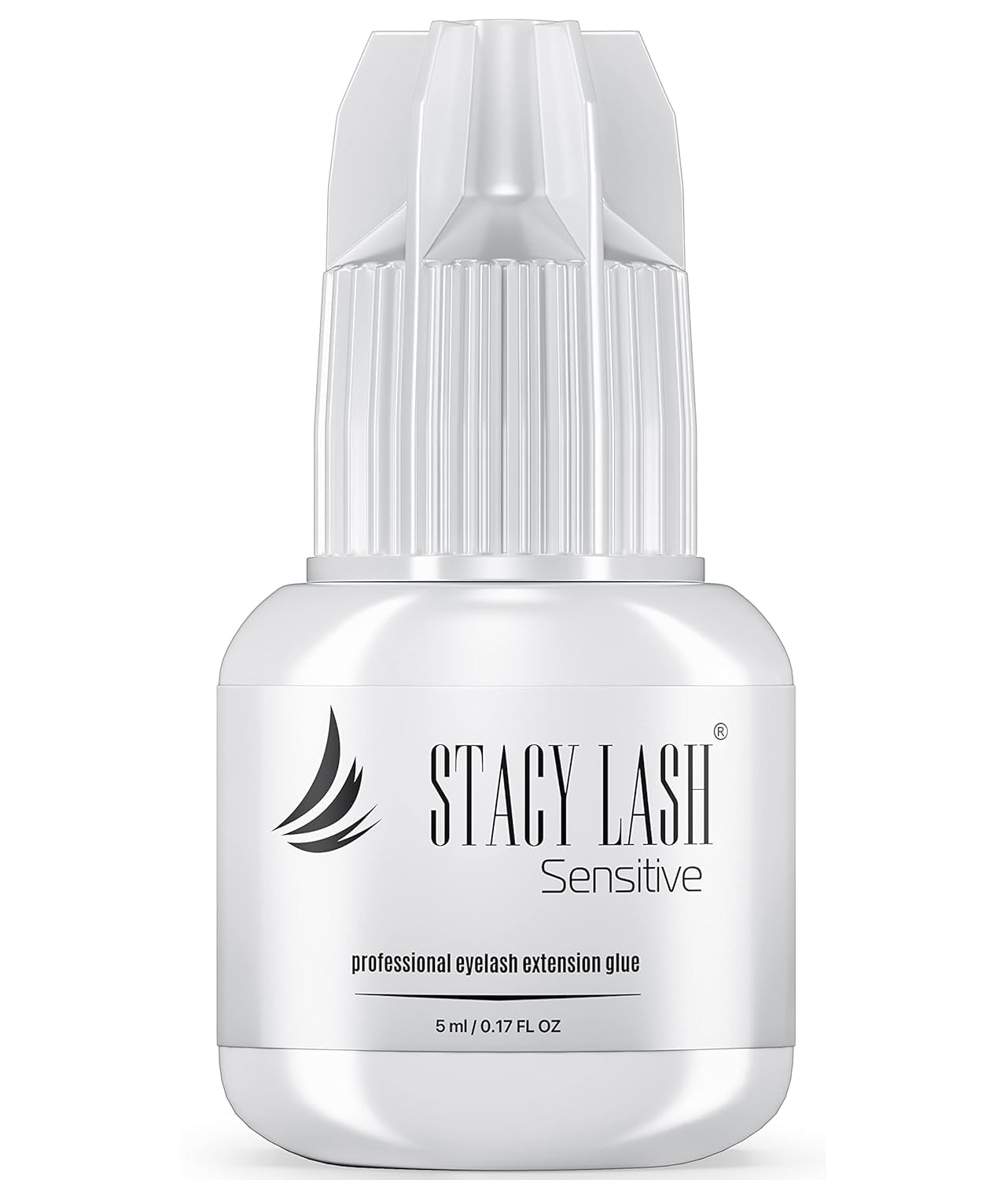 Sensitive Eyelash Extension Glue Stacy Lash 0.17fl.oz/5ml / 5-6 Sec Drying time/Retention – 4-5 Weeks/Black Adhesive/Professional Supplies