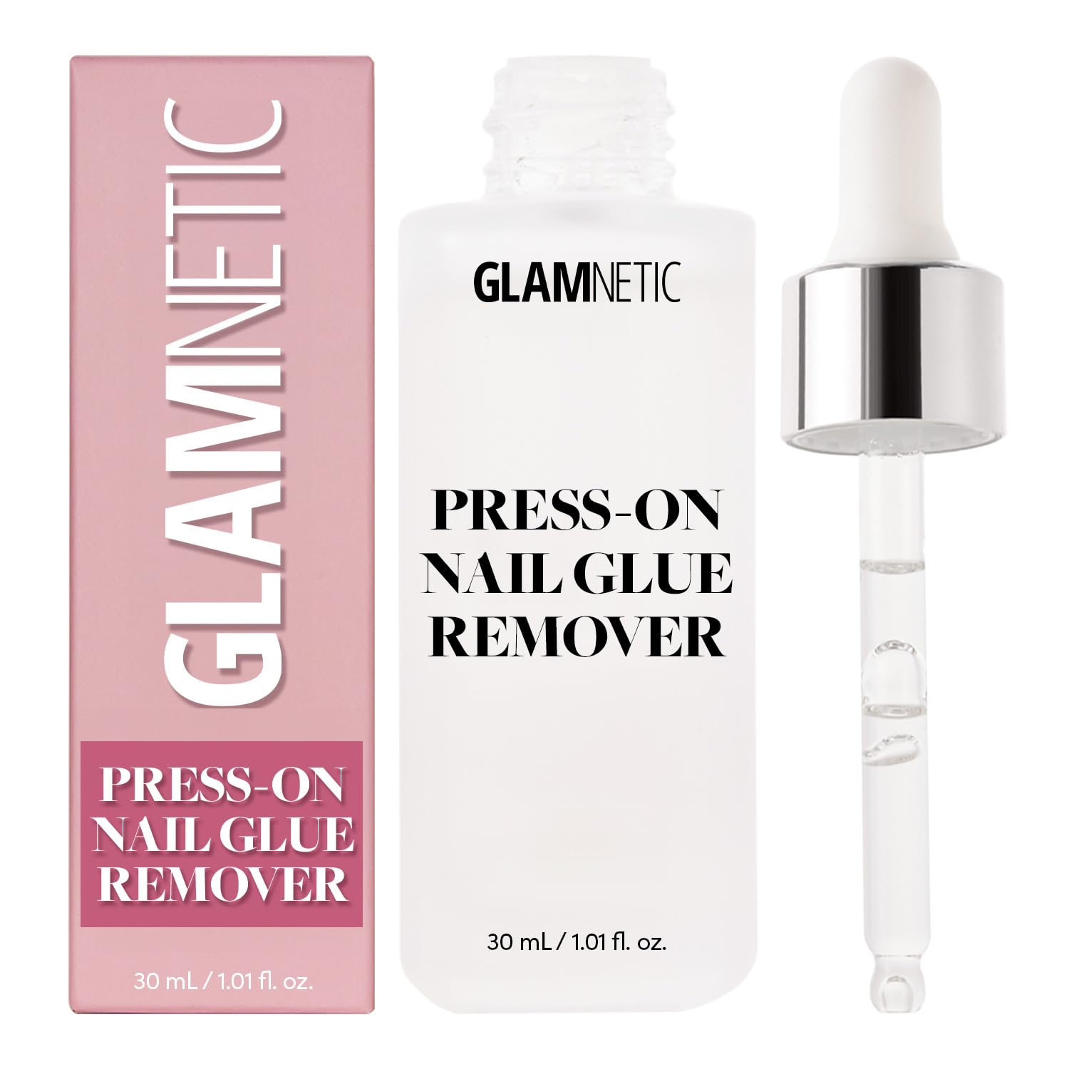 Glamnetic Press On Nail Remover | Odorless, No Acetone, Gentle Press-On Nail Remover Serum for Fake Nails | 30 ml/1.01 fl. oz.