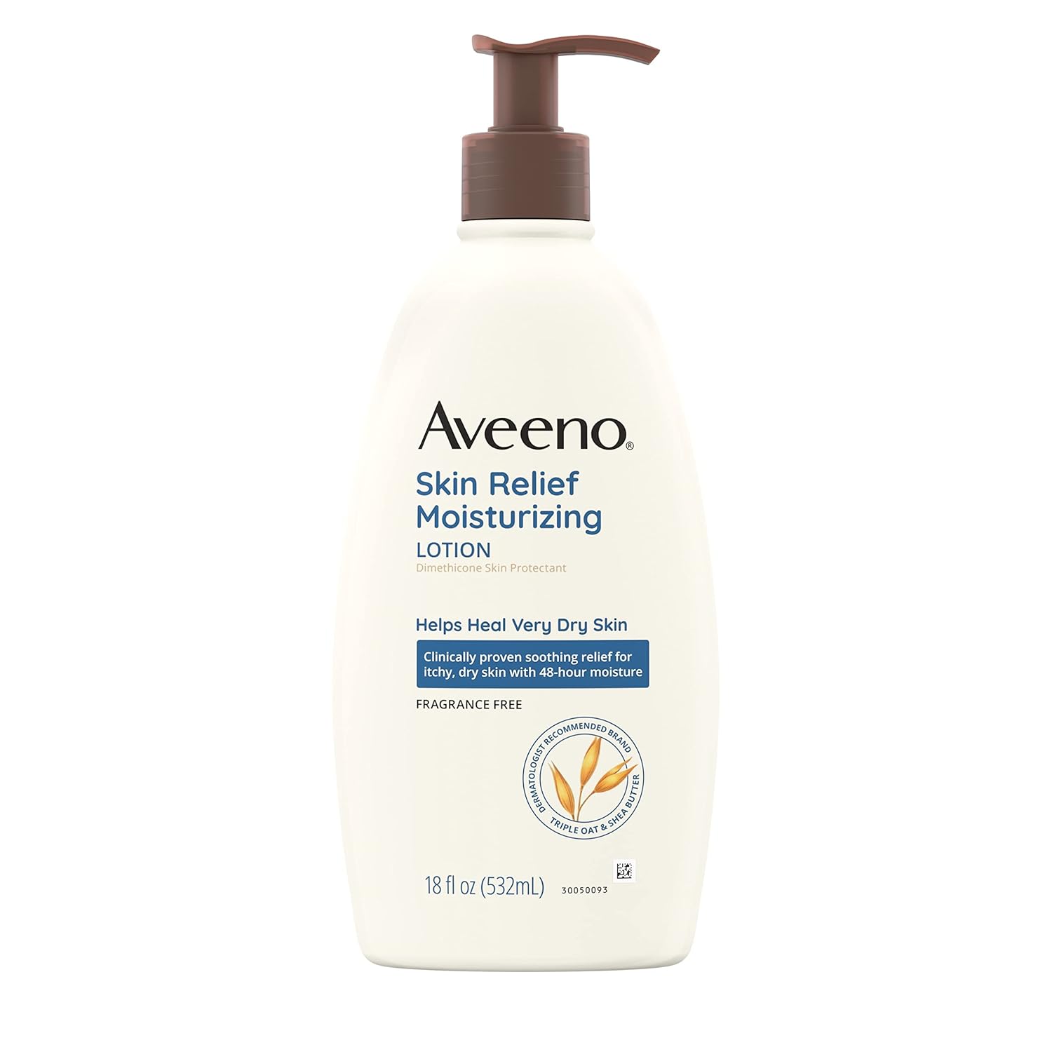 Aveeno Skin Relief Fragrance-Free Moisturizing Body Wash with Oat to Soothe Itchy, Dry Skin, Gentle & Unscented Daily Cream Body Cleanser, Soap-Free & Dye-Free for Sensitive Skin, 18 fl. Oz