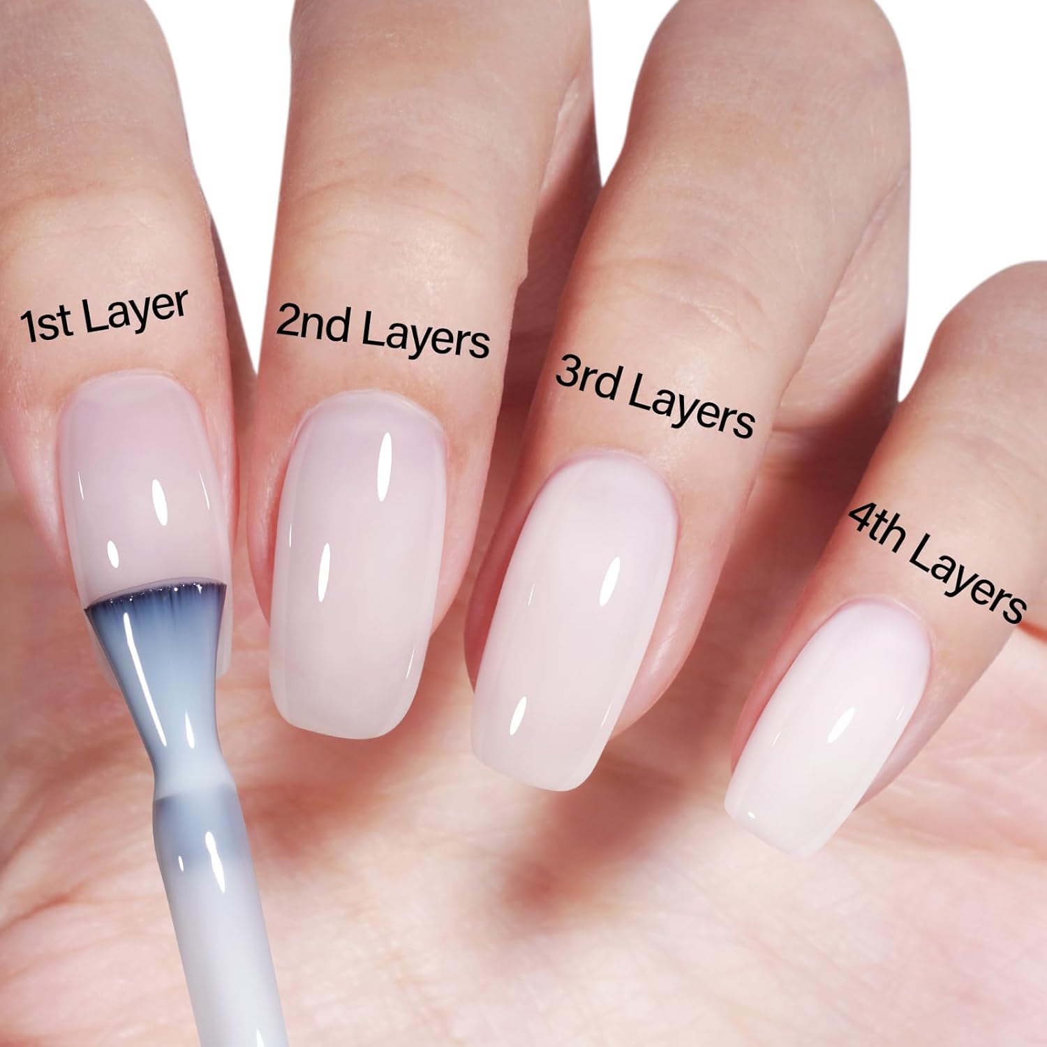 AILLSA Milky White Gel Polish Nude Gel Nail Polish Light Color Translucent Neutral Gel Polish Long Lasting Natural Jelly Nails Soak Off U V Gel for French Manicure at Home 0.51 Oz GB134 - Image 5