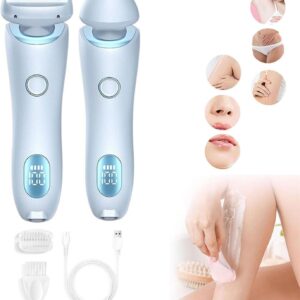 Razyo Smooth Shave Razor, Velvix Smoothshave Razor, Bleumy Razor, 2 in 1 Electric Shaver Razors for Women, Womens Electric Razor Waterproof, Electric Razors for Women Pubic Hair-Blue