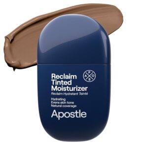 APOSTLE Reclaim Tinted Moisturizer for Men (5 Mandeville) - Niacinamide, Vitamin E, Squalane, Hyaluronic Acid, Tinted Face Moisturizer For Men. Hydrates, Evens Skin Tone, Reduces Fine Lines, 1 Fl. Oz.