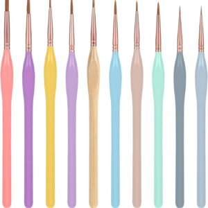 10 Pcs Micro Fine Detail Paint Brush Set Golden Maple Miniature Paint Brushes Mini Tiny Painting Brushes for Miniature Model Art Crafts Watercolor Acrylics Oil Face Figurine Wood Rock