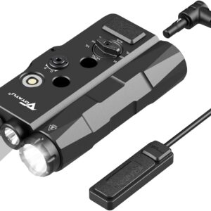 VOTATU V848 Green/IR Laser & 1700LM Flashlight/IR Illuminator Combo, Multi-Mode Display Screen Weapon Light Laser for Rifle and Shotgun Compatible with Mlok Picatinny Rail