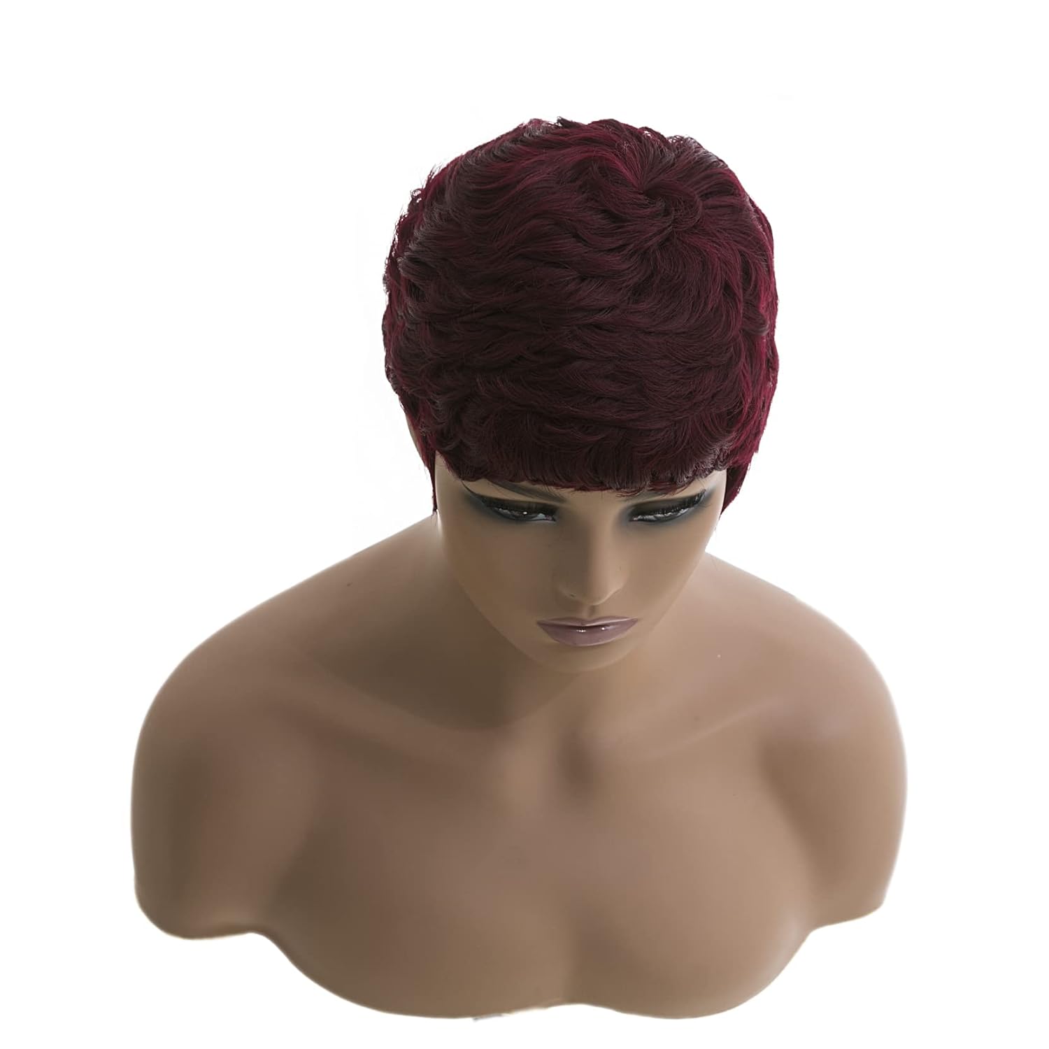 Short Burgundy Pixie Cut Wigs for Black Women Pixie Cut Wigs Burgundy Color Short 99j Wine Red Color for Black Women (Wine Red) - Image 5