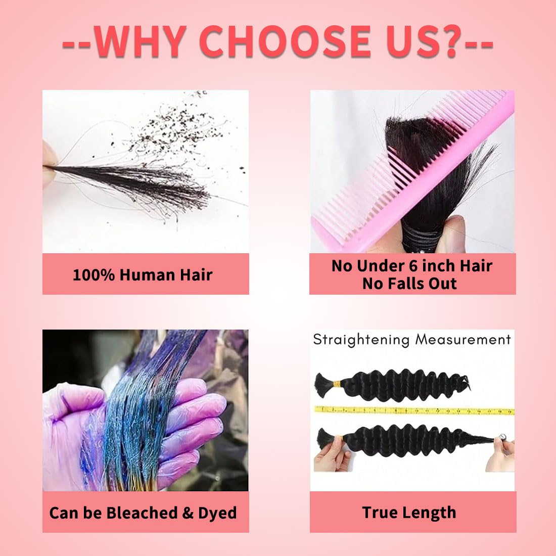 Human Braiding Hair for Boho Braids 12A Deep Water Wave Bulk Human Hair for Braiding No Weft Wet and Wavy Curly Human Hair Extensions (1B-Natural Black-Deep, 110g-22 Inch) - Image 7