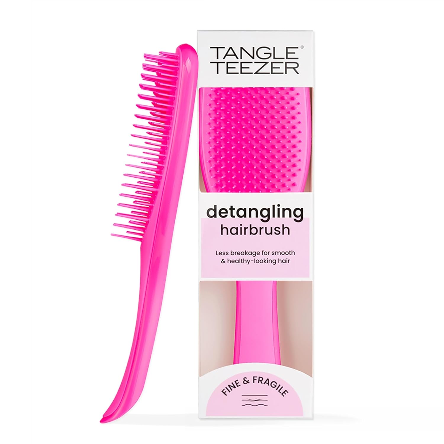 Tangle Teezer Fine & Fragile Ultimate Detangler Brush, Dry & Wet Hair Brush to Detangle & Reduce Breakage, Runway Pink