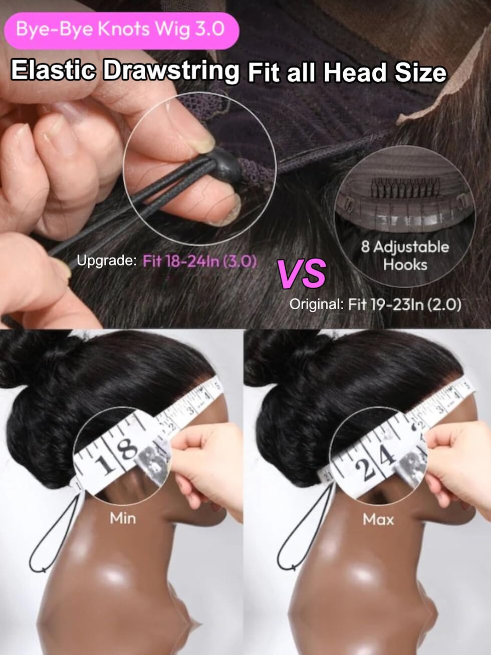 UNICE Pre Everything Body Wave 13x4 Lace Front Wigs Human Hair with Elastic Drawstring Glueless Wig Human Hair Pre Plucked Pre Cut Lace Bleached Knots Ready to Wear Frontal Wig 20 Inches - Image 3