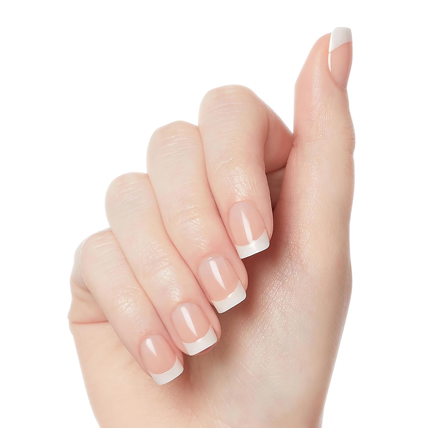 Kiss Everlasting French Nail Manicure, Chip-Free, Flexi-Fit Technology, Real Short, "String of Pearls", Nail Kit with Pink Nail Glue (Net Wt. 2g / 0.07oz), Mini File, Manicure Stick, and 28 Fake Nails - Image 3
