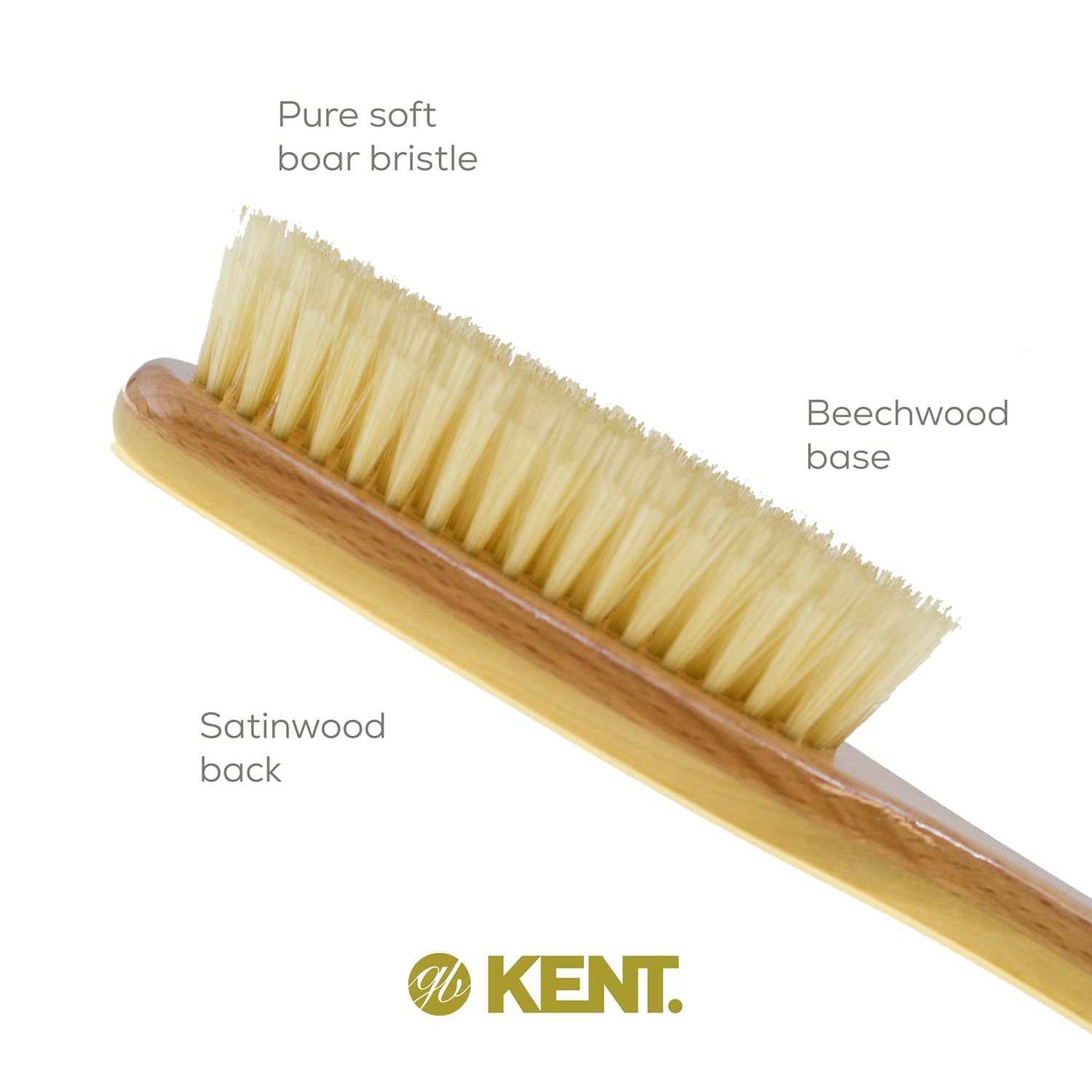Kent LS9D Satinwood Hair Brush – Boar Bristle Brush for Thin Hair. Luxury Styling, Straightening, and Smoothing. Ideal for Women. - Image 4