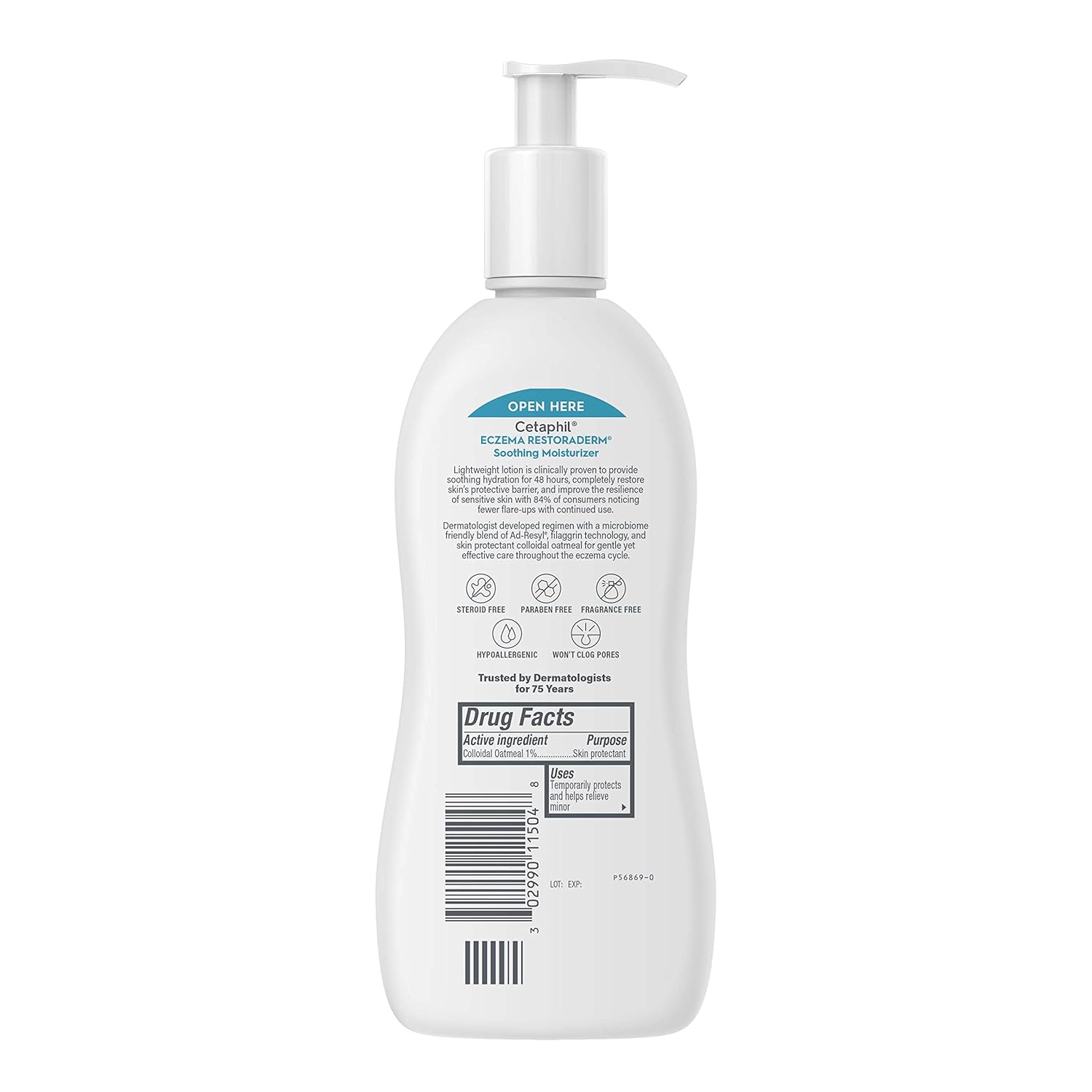 CETAPHIL RESTORADERM Soothing Moisturizer, For Eczema Prone Skin, 10 fl oz, For Dry, Itchy, Irritated Skin, 24Hr Hydration, No Added Fragrance, Doctor Recommended Sensitive Skincare Brand - Image 2