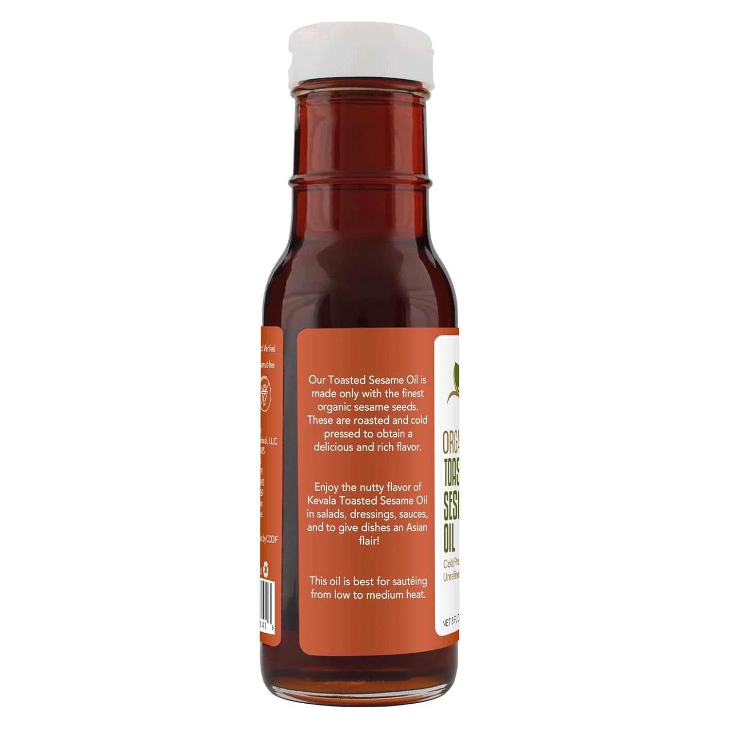 Kevala Organic Toasted Sesame Oil – 8 oz – 236 ml – Cold Pressed – Cooking Oil – Roasted Sesame Seeds - Unrefined - Image 3