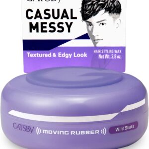 GATSBY Moving Rubber Wild Shake Hair Wax, English Version, 80g/2.8oz