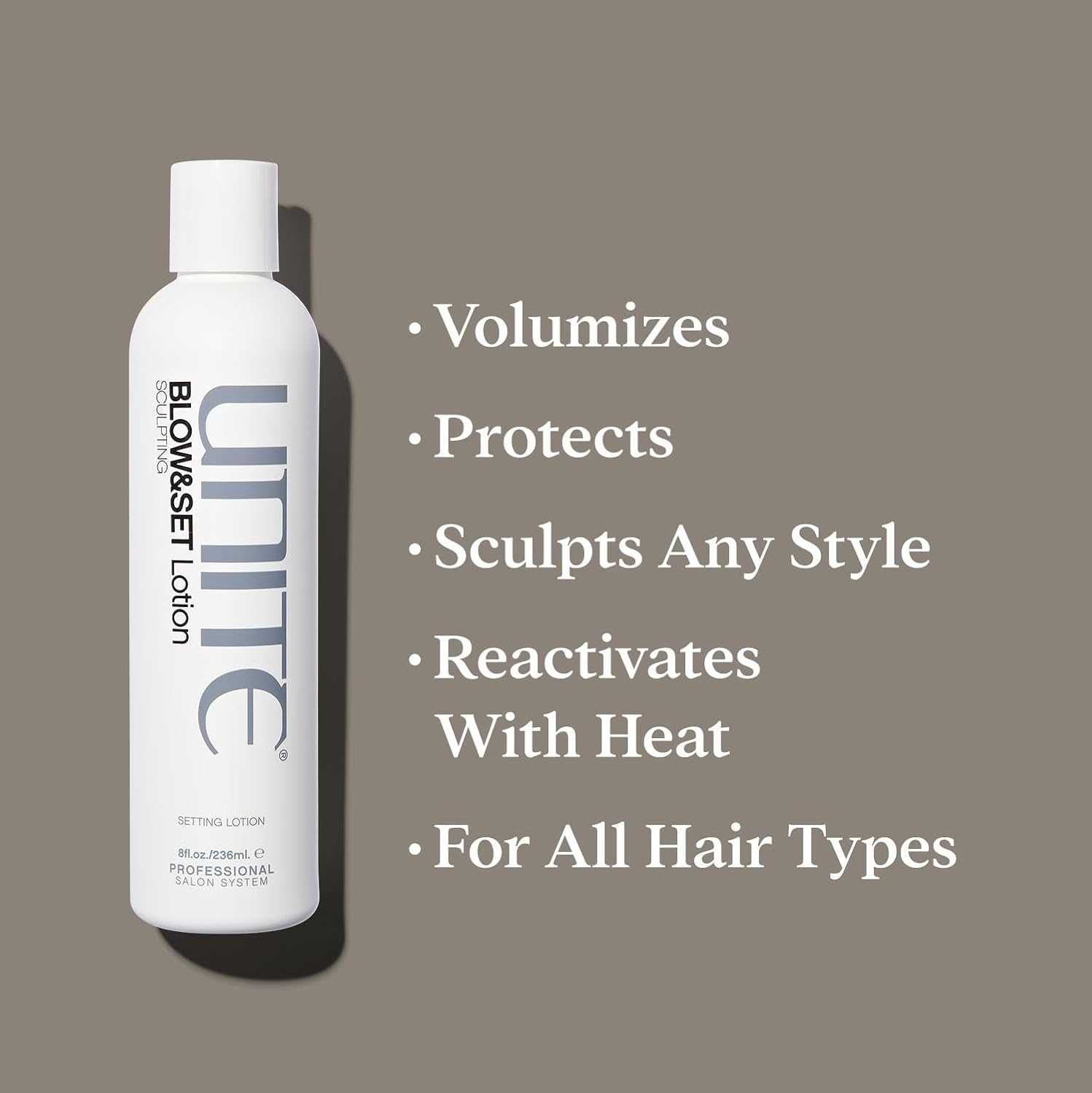 UNITE Hair – BLOW&SET Lotion – Sculpting Styling Cream – Shapes Any Style, Volume, Hold, Shine, 8oz - Image 2