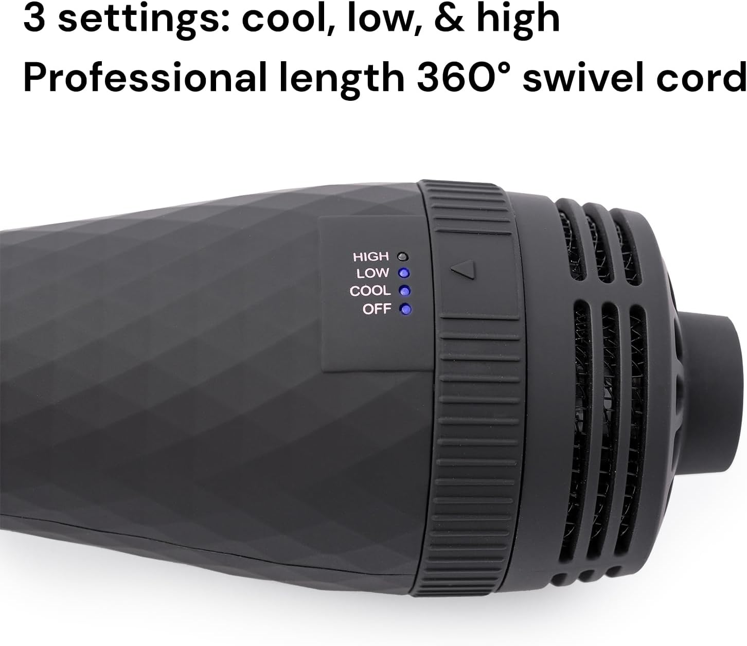 L'ANGE HAIR Le Volume 2-in-1 Titanium Blow Dryer Brush | Hot Air Brush in One with Oval Barrel | Hair Styler for Smooth, Frizz-Free Results for All Hair Types (Black - 60mm) - Image 5