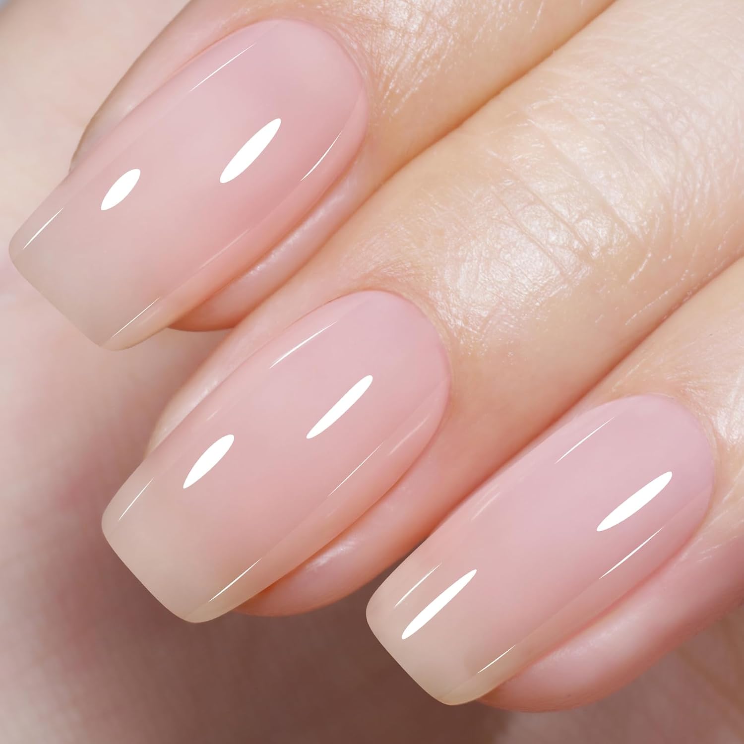 AILLSA Milky Pink Gel Nail Polish Sheer Neutral Nude Gel Polish Light Natural Color Translucent Gel Polish Long Lasting Jelly Pink Soak Off U V Gel for Spring French Manicure Nail Art 0.51 Fl Oz