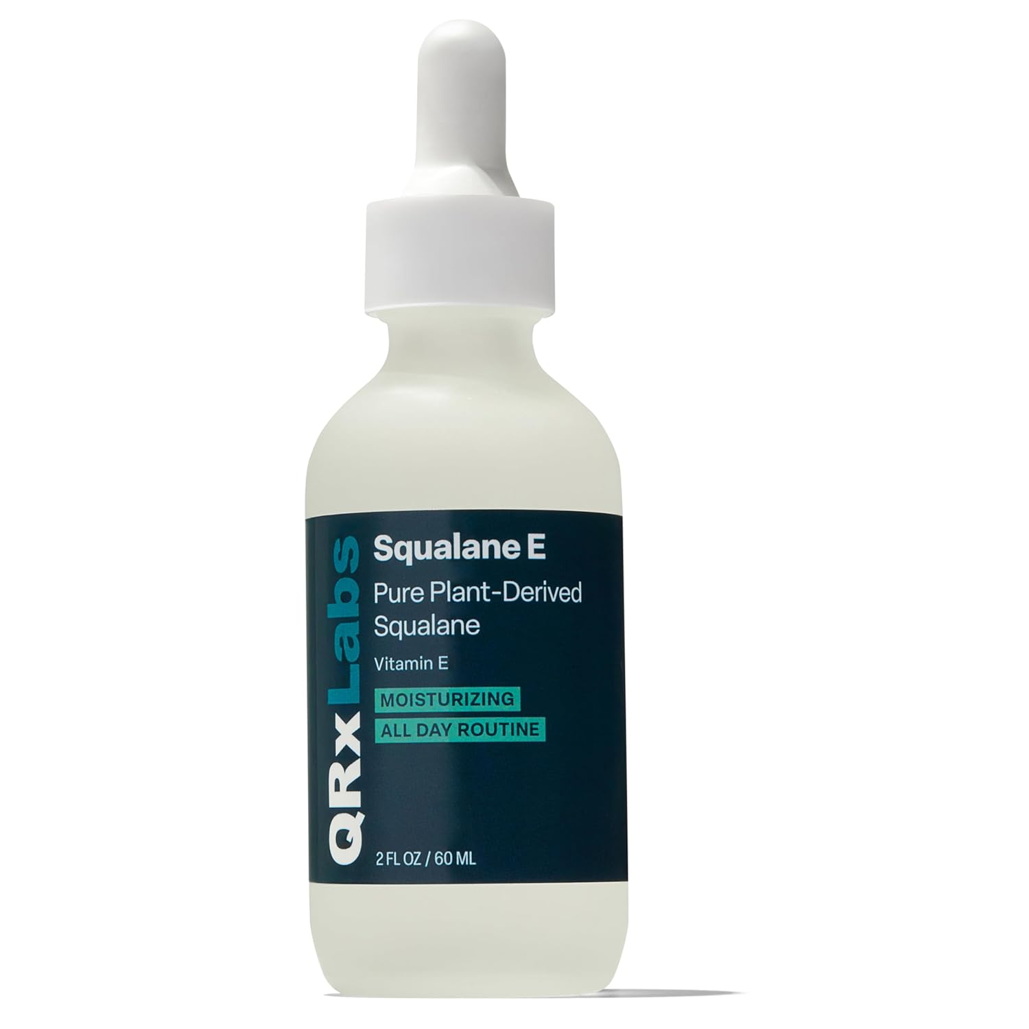 QRxLabs Pure Plant-Based Squalane Oil with Vitamin E (2 oz) - Organic ECOCERT/USDA Certified Squalane from Sugarcane - Moisturizer for Face, Body, Skin & Hair