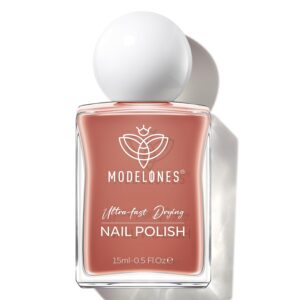 modelones Brown Nail Polish, Neutral Dark Nude 15 ml Quick Dry Nail Lacquer Strengthener Chip Resistant Long Last Shine Fingernail Toe Nail Art DIY Home Travel Manicure Gift for Women Girls 0.5 Fl Oz