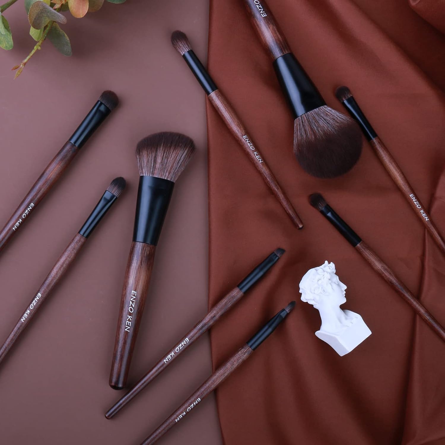 Bamboo Makeup Brushes Set Professional, Sable Makeup Brush Set with Case by Luxury ENZO KEN, Cosmetic Brushes Makeup Set, Make up Brushes Set Professional, Natural Hair Makeup Brush Set Professional. - Image 7