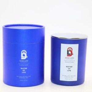 Water of Life Glass Jar Candle – Handcrafted Wood Wick Soy Candles – Fresh Citrus & Herbal Scent Aromatherapy Candle – Smokeless & Long Lasting Aromatic Candles w/ 35 Hour Burn Time