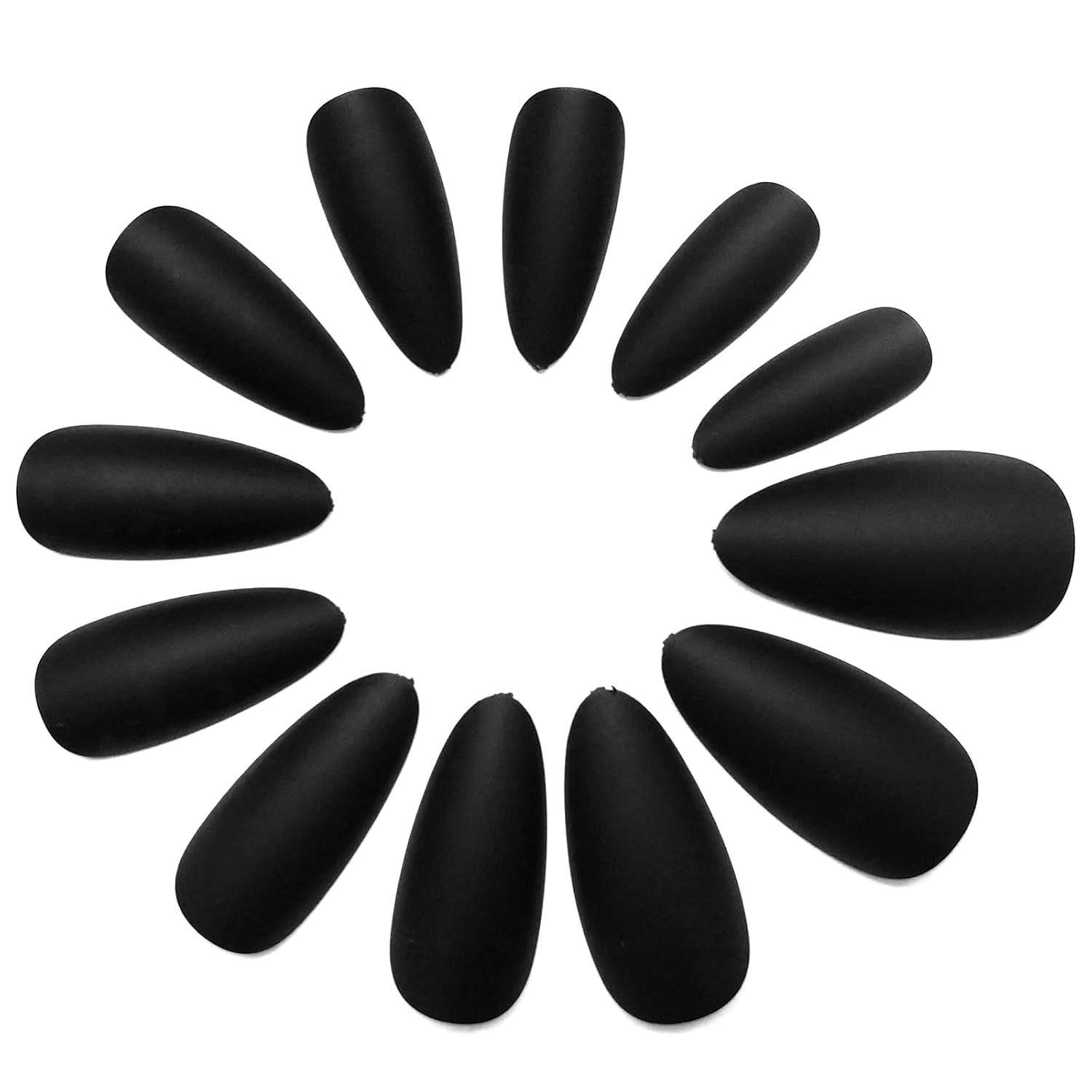 240pcs Almond Press on Nails, Matte Black Fake Nails Medium Acrylic Nails Press Ons False Glue on Nails Kit with 5 Sheets Adhesive Tabs for Women Girls - Image 5