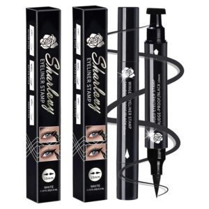 BONNIESTORE Winged Eyeliner Stamp 2 Pack,Dual-ended Eyeliner Stamp for Perfect Wing Cat Eyes,Long Lasting Liquid Eyeliner Pen Waterproof Smudge Proof Smudge Proof for All Eye Shapes