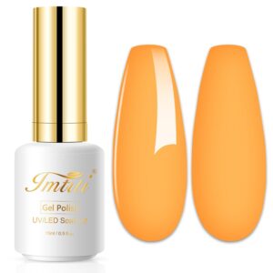 Imtiti Pastel Gel Nail Polish, 0.5 Fl Oz Light Yellow Orange, Spring/Summer/Easter Gel Nail Polish DIY Nail Art Starter Manicure Salon Kit