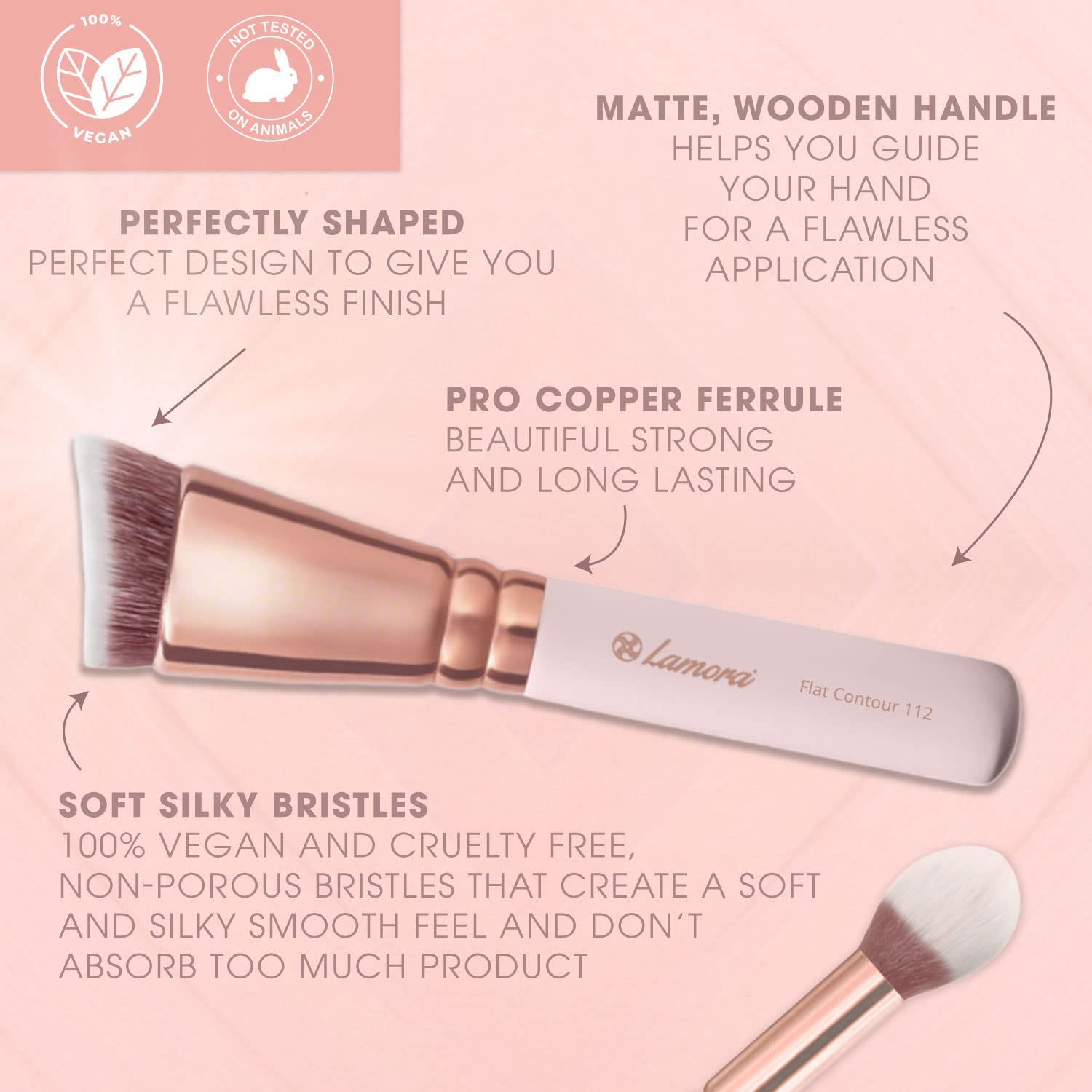 Pro Face Contour Brush Set - Synthetic Contouring Sculpting and Highlighting Kit - Cream Blush Powder Flat Nose Cheek Round Small Angled Fan Tapered Precision Kabuki Foundation Makeup Brushes - Image 4