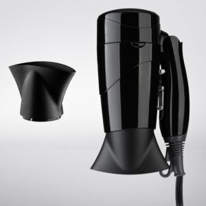 Travel Compact Hair Dryer, 1875W Lightweight Blow Dryer with Detachable Handle, 1 Nozzle, 2 Heat Settings, 2 Speed Slide Switch, Cool Shot Button, Fast Drying for Family, Student (Black)