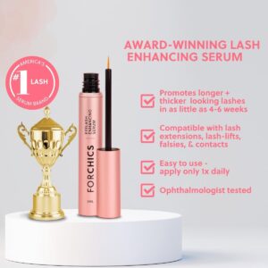 Lash & Brow Growth Serum - Hormone-Free Enhancer for Thicker, Longer Lashes & Brows in 2 Weeks - Organic, Vegan & Gentle 0.10 fl. oz / 3ml