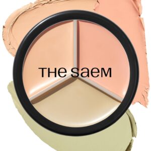 THESAEM Cover Perfection Triple Pot Concealer 03 Correct Up Beige - for Fair to Light Skin Tone - 3 Color Full Coverage Concealer - Covers Blemishes Spots, Dark Circles, Redness Skin