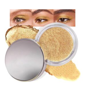 Cream Glitter Golden Yellow Shimmer Metallic Eyeshadow Palette Makeup, Natural Single Mini Instant Holographic Eyeshadow For Older Women, Sombras Crema Para Ojos, Talc, Paraben&Cruelty Free